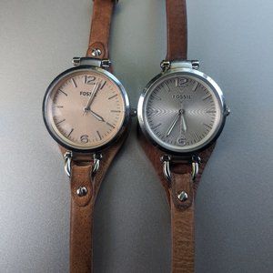 Fossil Women's Georgia ES3060 & ES2830 Brown Watch